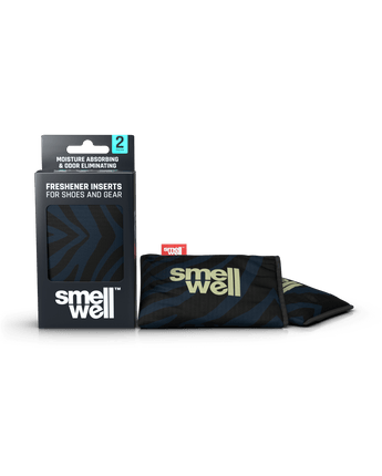 A package of SmellWell Active - Black Zebra and 2 SmellWell Active - Black Zebra freshener inserts bags next to it