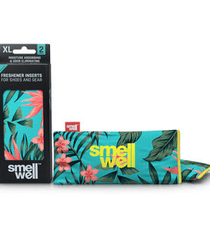 A package of SmellWell Active XL - Tropical Floral and 2 SmellWell Active XL - Tropical Floral freshener inserts bags next to it